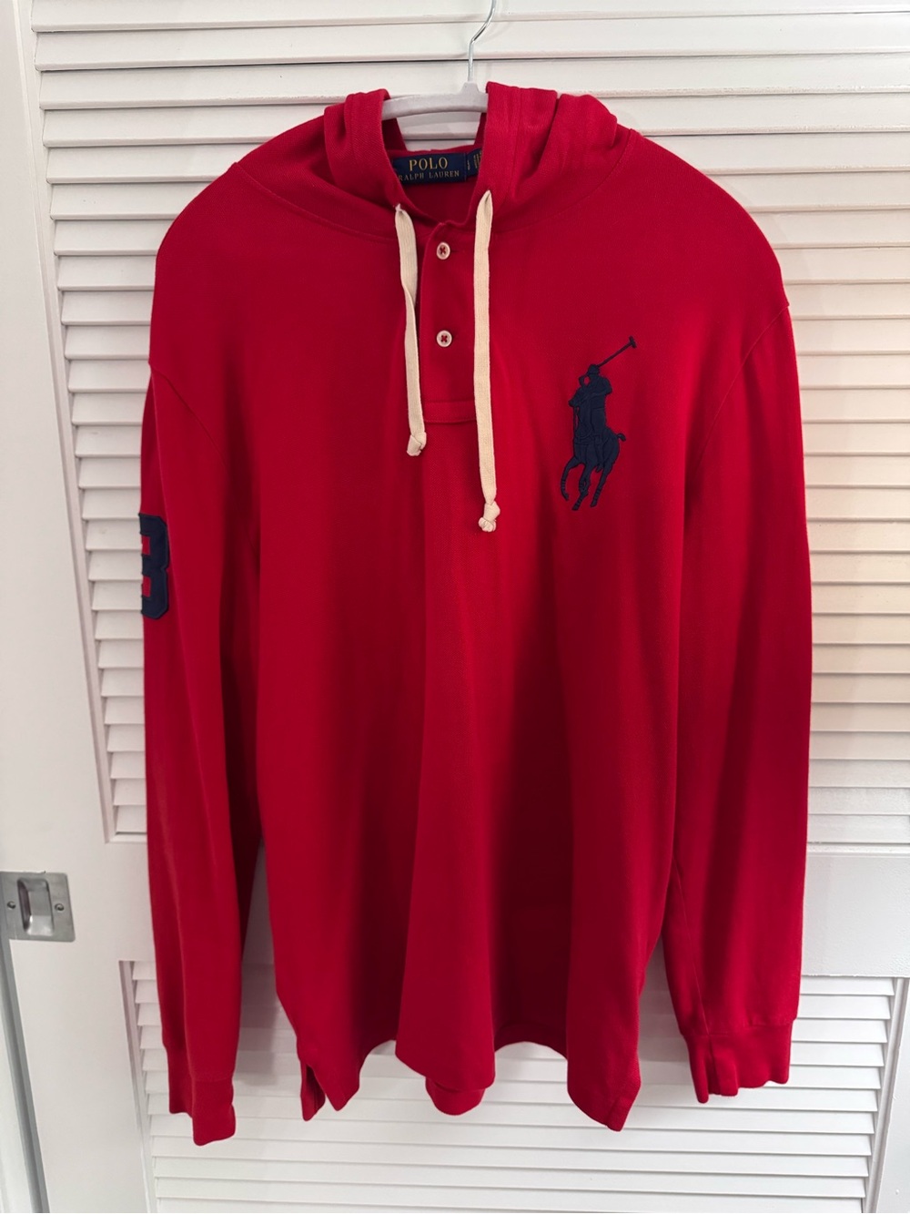 Polo Ralph Lauren Big Pony Hooded Rugby Shirt Men’s Size Large